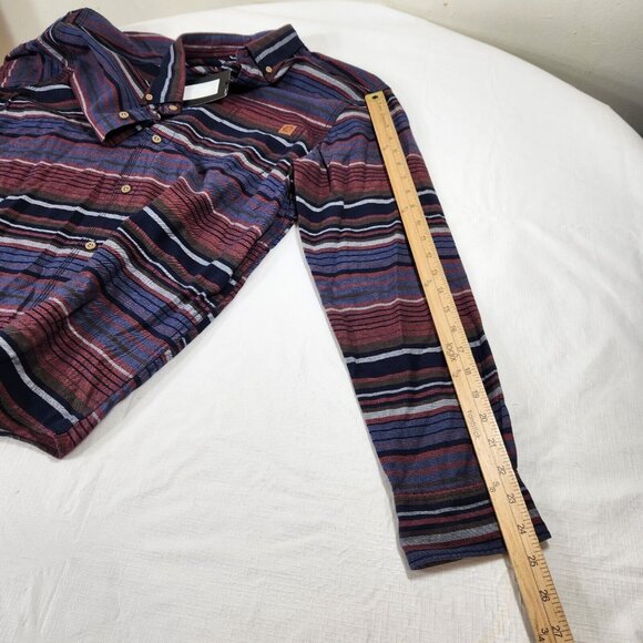 Solaris Men's  Shirt Size  M Button Up Cotton Long Sleeve Striped Blue (38) - Picture 9 of 12